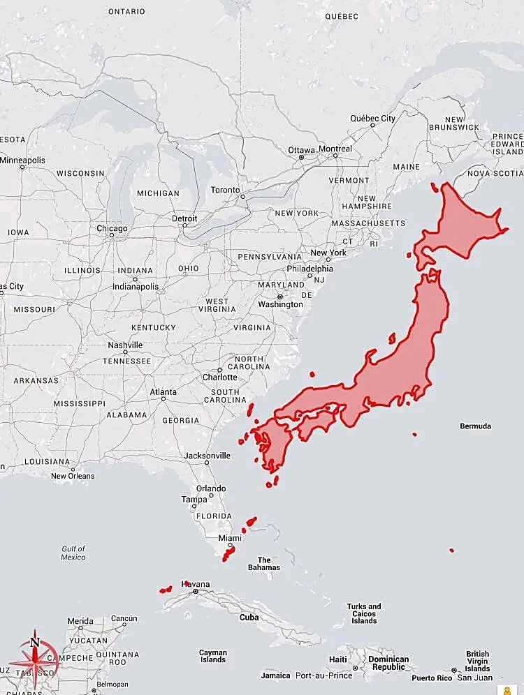 ONTARIO QU&Eacute;BEC Qu&eacute;bec City NEW BRUNSWICK ESOTA Ottawa Montreal PRINCE EDWARI ISLAND Minneapolis MAINE WISCONSIN NOVA SCOTIA VERMONT MICHIGAN Toronto. NEW HAMPSHIRE IOWA Detroit NEW YORK- MASSACHUSETTS Chicago ILLINOIS, gs City -INDIANA Indianapolis OHIO MISSOURE WEST VIRGINIA CT PENNSYLVANIA New York *Philadelphia "NJ MARYLAND Washington DE RI KENTUCKY VIRGINIA Nashville TENNESSEE ARKANSAS Atlanta MISSISSIPPI NORTH Charlotte CAROLINA SOUTH CAROLINA ALABAMA GEORGIA Jacksonville LOUISIANA New Orleans Orlando Tampa &reg; FLORIDA Miami Gulf of Mexico The Bahamas Havana Merida Canc&uacute;n YUCATAN MPECHE QUINTANA ROO Cuba Turks and Caicos Islands Bermuda Cayman Islands UZ TAS SCO Belmopan Haiti Jamaica Port-au-Prince Dominican Republic British Virgin o. Islands Puerto Rico San Juan