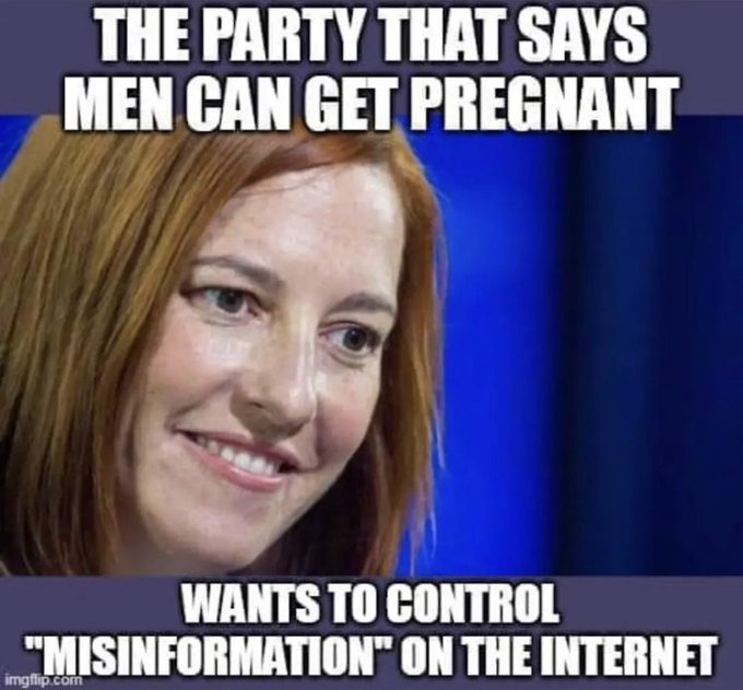 THE PARTY THAT SAYS MEN CAN GET PREGNANT WANTS TO CONTROL "MISINFORMATION" ON THE INTERNET imgliip.com