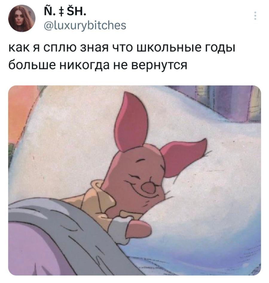 &Ntilde;. # SH. @luxurybitches как я сплю зная что школьные годы больше никогда не вернутся