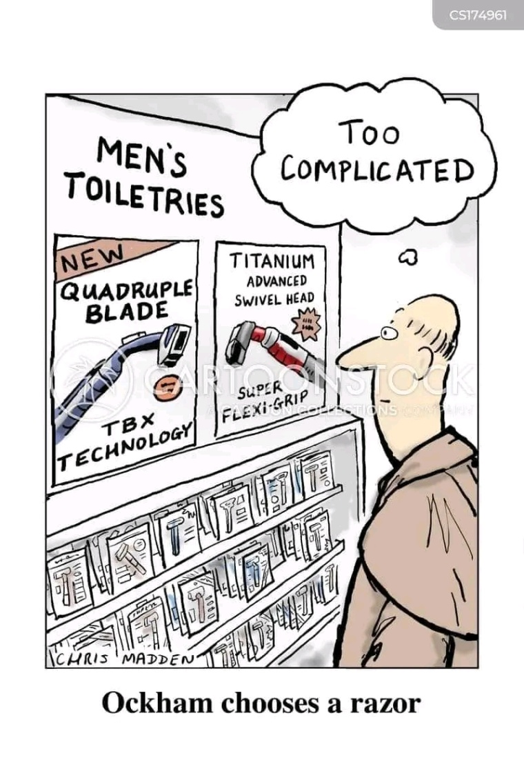 CS174961 MEN'S TOILETRIES NEW QUADRUPLE BLADE Too COMPLICATED TITANIUM ADVANCED SWIVEL HEAD SUPER FLEXI-GRIP TBX TECHNOLOGY TCHRIS MADDENIN Ockham chooses a razor