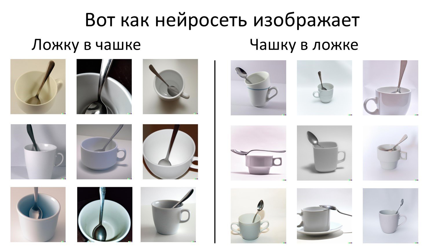 Ложку в чашке Вот как нейросеть изображает Чашку в ложке