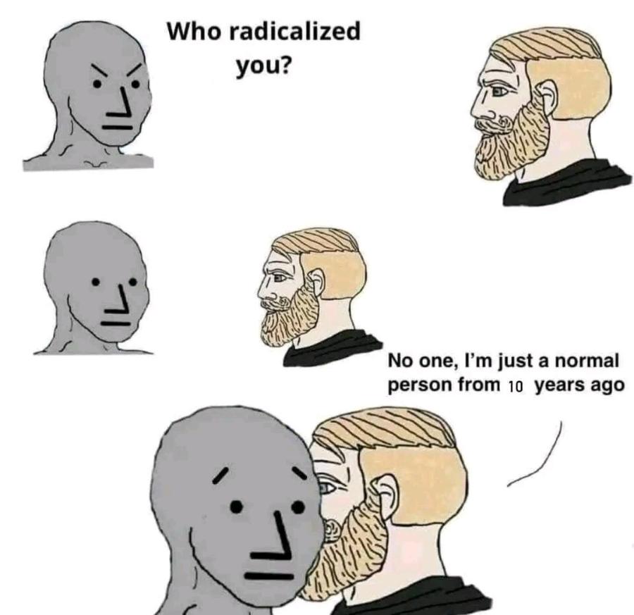 Who radicalized you? No one, I'm just a normal person from 10 years ago