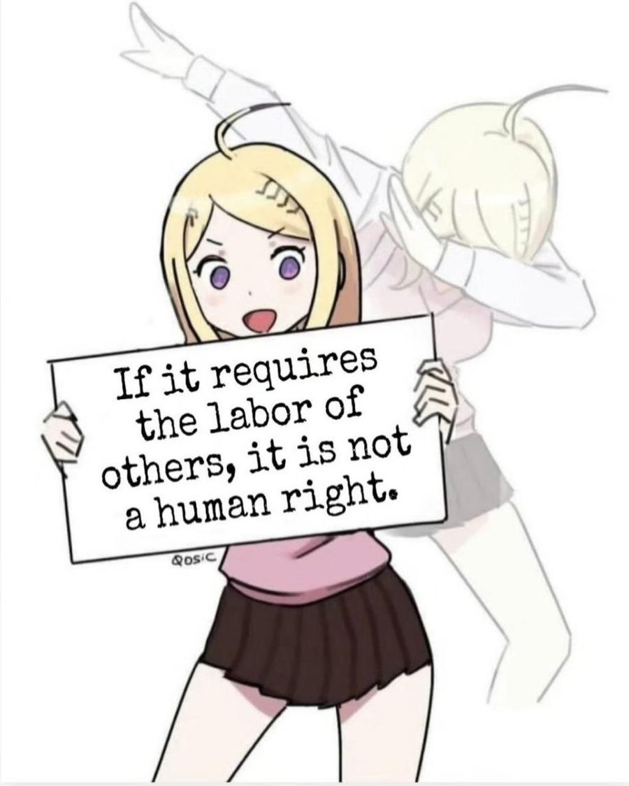 If it requires the labor of others, it is not a human right. QOSiC
