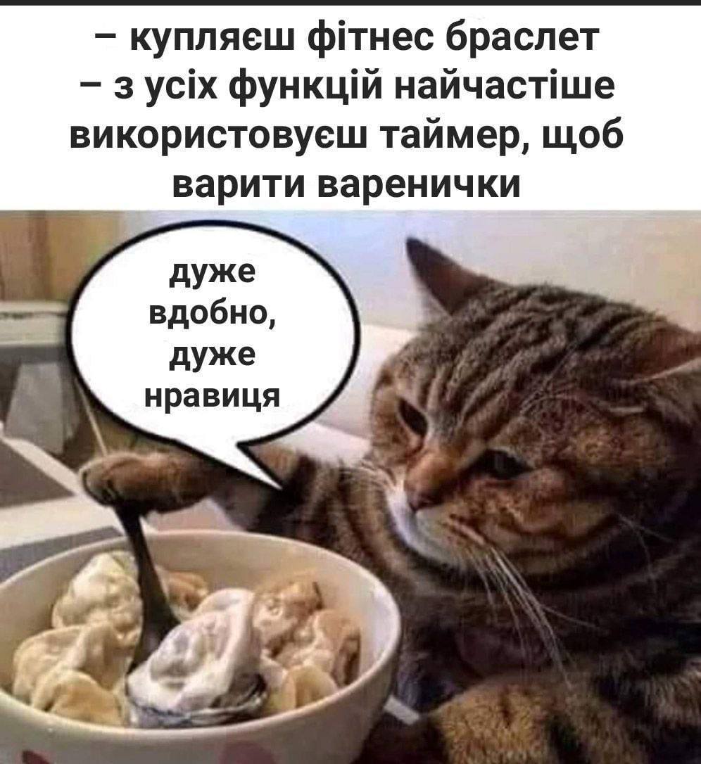 - купляєш фітнес браслет - з усіх функцій найчастіше використовуєш таймер, щоб варити варенички дуже вдобно, дуже нравиця