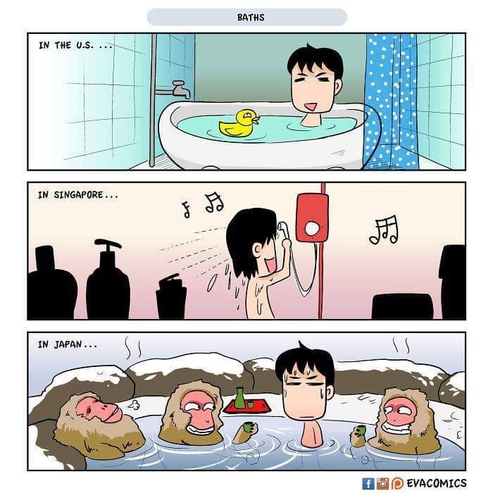 BATHS IN THE U.S. &bull; IN SINGAPORE... IN JAPAN... P EVACOMICS