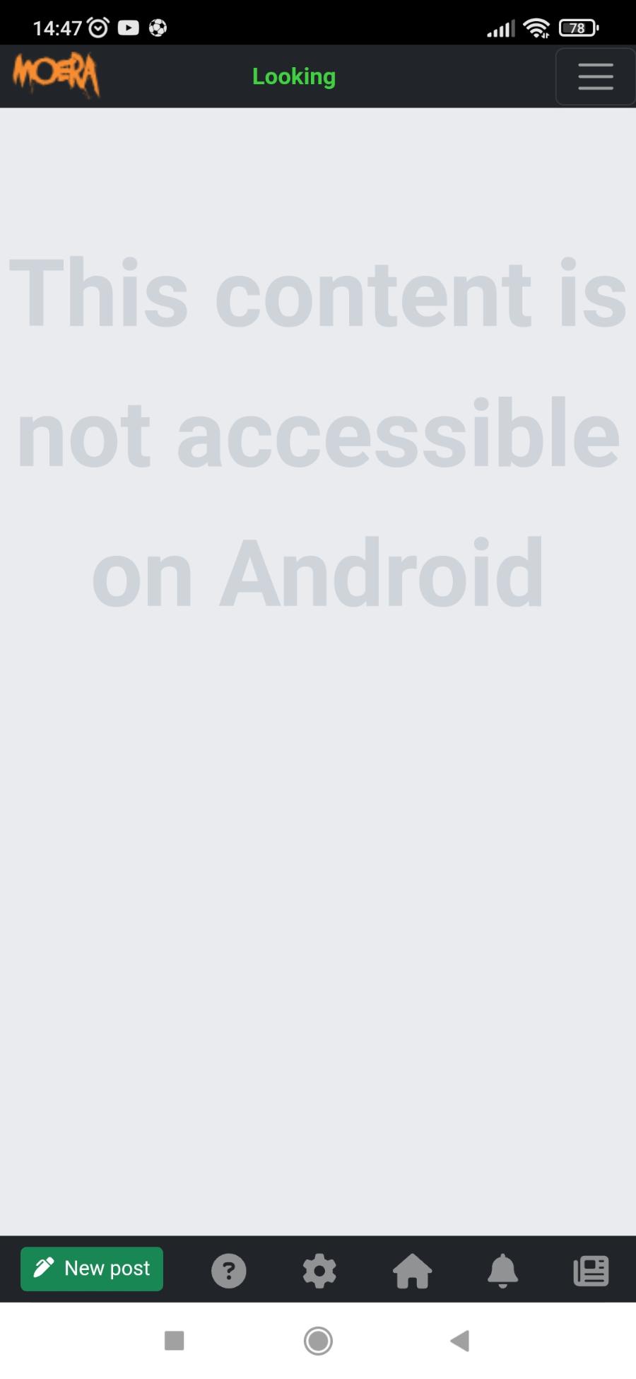 144700 MOERA 178 Looking This content is not accessible on Android 8 New post