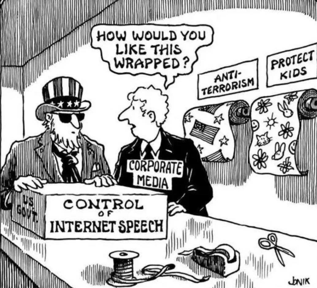 HOW WOULD YOU LIKE THIS WRAPPED? PROTECT KIDS ANTI- TERRORISM CORPORATE MEDIA CONTROL INTERNET SPEECH JONIK