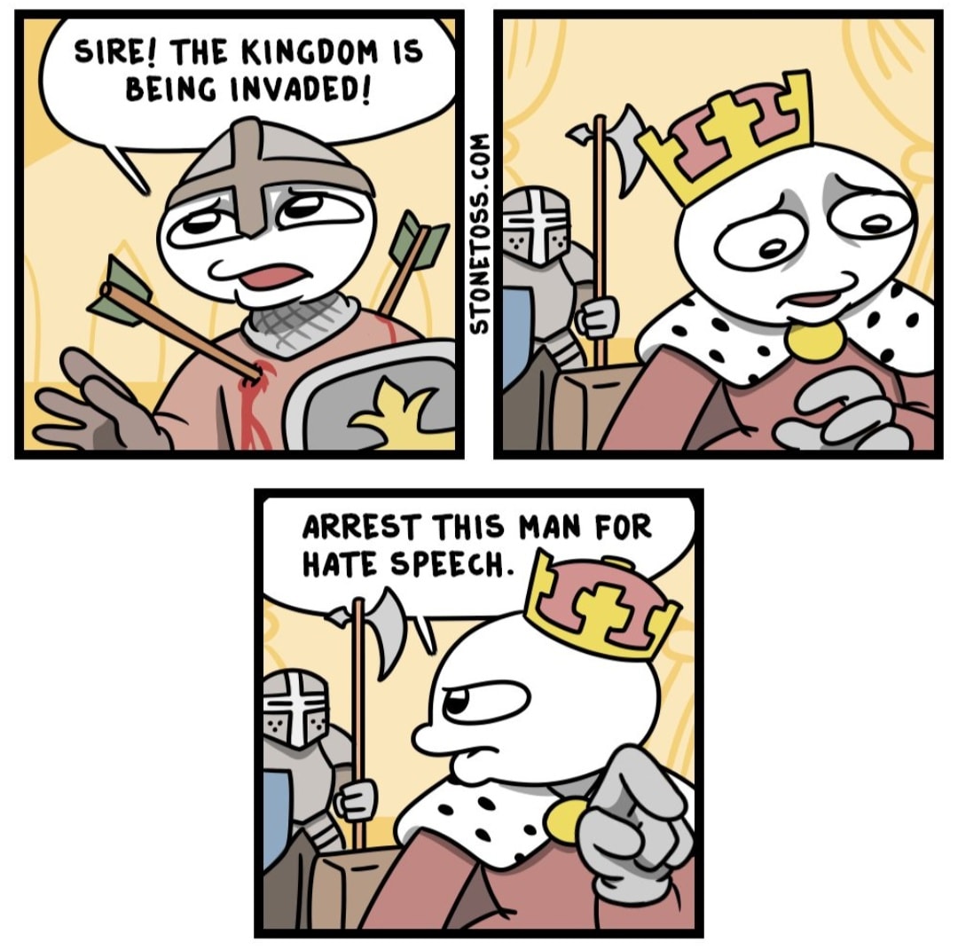 SIRE! THE KINGDOM IS BEING INVADED! STONETOSS.COM ARREST THIS MAN FOR HATE SPEECH.
