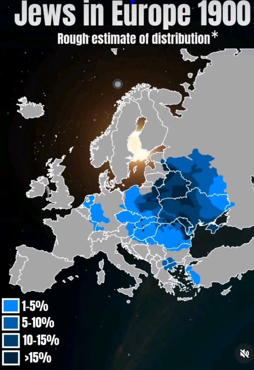 Jews in Europe 1900 Rough estimate of distribution* 1-5% 5-10% 10-15% >15%