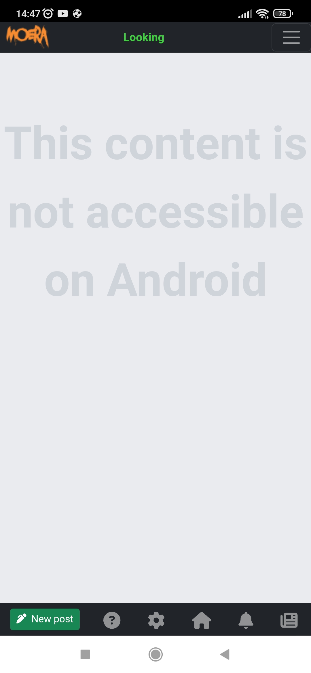 144700 MOERA 178 Looking This content is not accessible on Android 8 New post